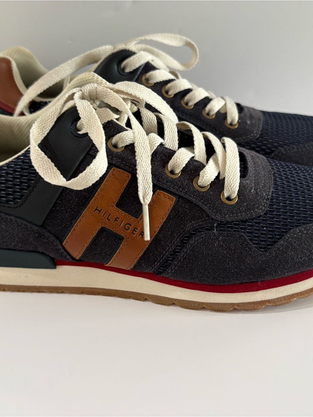 Tommy Hilfiger Men's Navy and Brown Casual Sneakers size 10